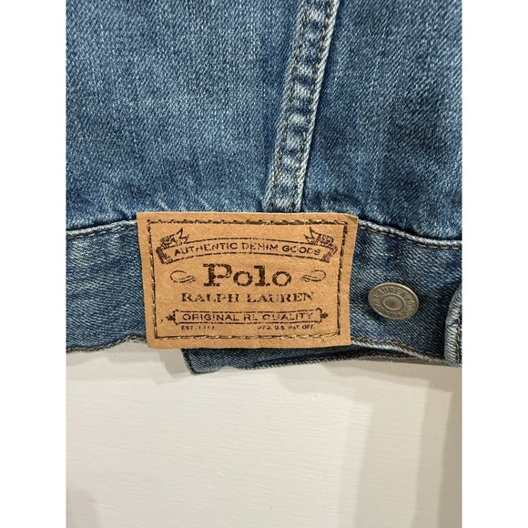 POLO‎ RALPH LAUREN Women's Distressed Faded Denim Trucker Jacket Small NWT - Picture 8 of 12